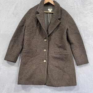 Maeve Anthropologie Peacoat Women's Small Brown Wool Blend 3 Buttons Pockets